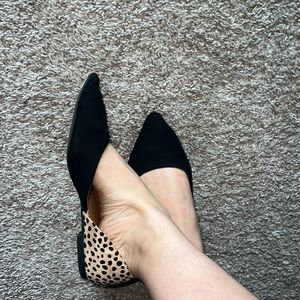 Espadrilles ballet flat brand new leopard and black size 7 (37)